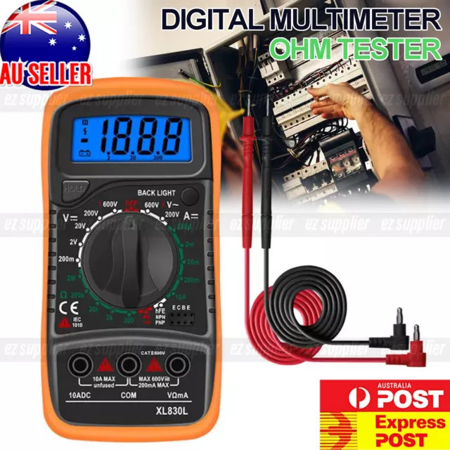 Electrical LCD Digital Multimeter Ohmmeter Multi OHM Tester AC DC Voltmeter HOT