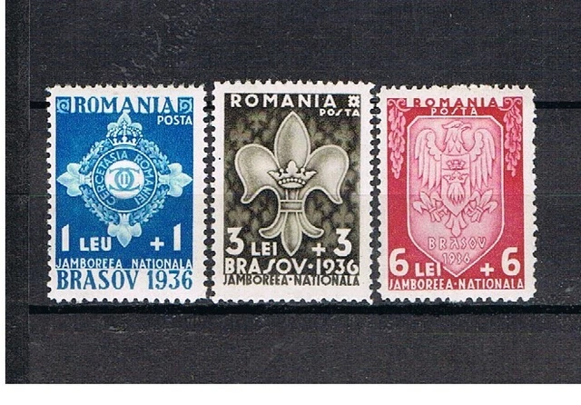Rumanien 1936 Satz 516/18 Pfadfinder-Lager/Jamboree ungebraucht/MLH