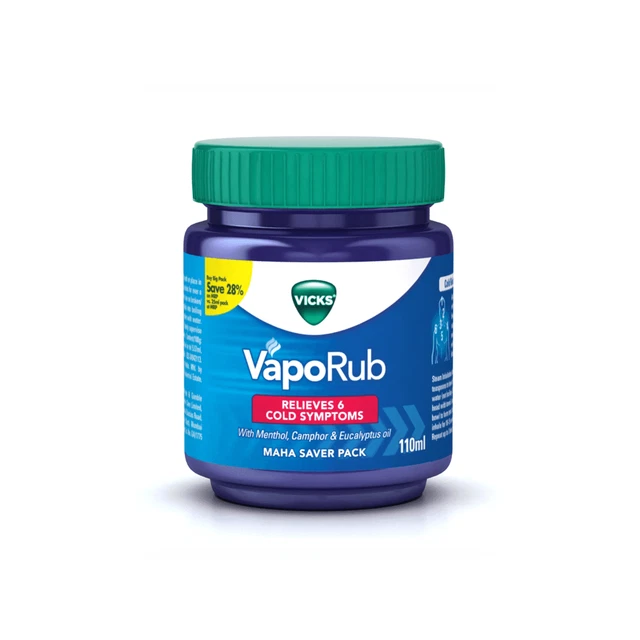 Vicks Vaporub Super Saver Confezione - 110 ML Sollievo Naso Chiuso Tosse Freddo
