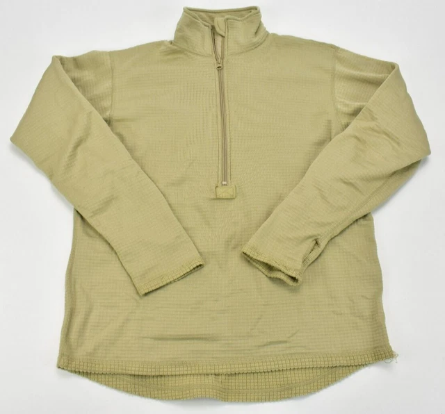 Polartec Gen lll Cold Weather Half-Zip Waffle Grid Fleece Long Sleeve Size M
