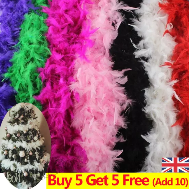 2M Feather Boa Strip Fluffy Craft Costume Hen Night Wedding Party Fancy Dressup