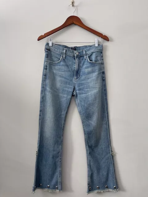 Womens Citizens Of Humanity Jeans Size 27 Drew Fray High Rise Crop Fray Studded