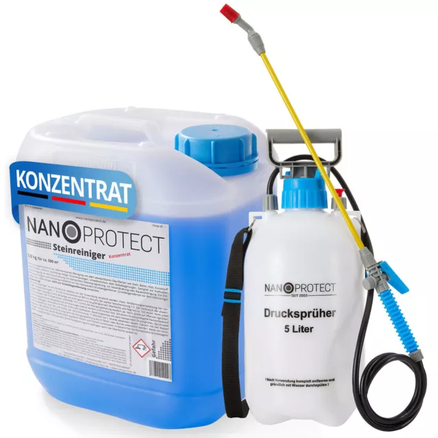 Nanoprotect Steinreiniger 5 kg inkl. Drucksprüher | Für Haus, Hof und Garten 2