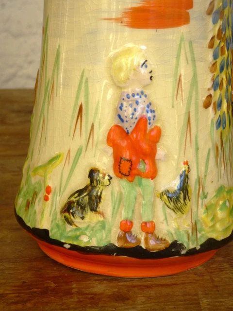 Vintage Character Jug Pitcher Vase Jack & Beanstalk 20th Century Art Deco Retro  2