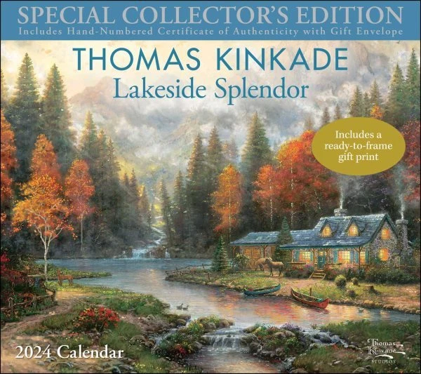 THOMAS KINKADE WITH Print 2024 Calendar Lakeside Splendor, Paperback