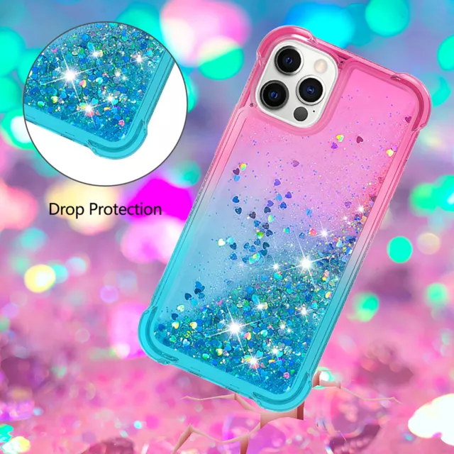 Für iPhone 14 Pro Max 13 12 11  TPU Case Flüssig Tasche Glitzer Handyhülle 2