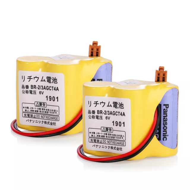 Neu 2Pack BR-2/3AGCT4A 6V 4400mAh PLC Akku für FANUC Backup Power A98L-0031-0025