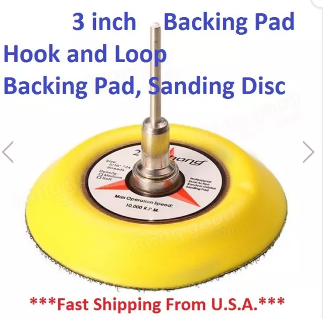 3 inch Backing Pad Hook and Loop Backing Pad, Sanding Disc