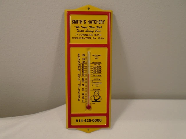 Vintage Nos Smith's Hatchery Advertising Thermometer Pa Penn Eggs Brooder Nos!