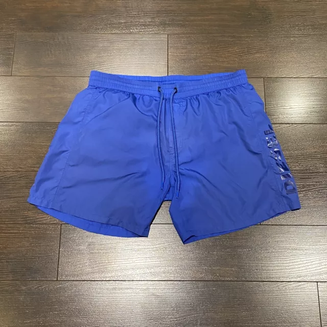 Diesel Beachwear Swimming Trunks Mens Size L Blue Mesh Lined 5” Inseam Swim