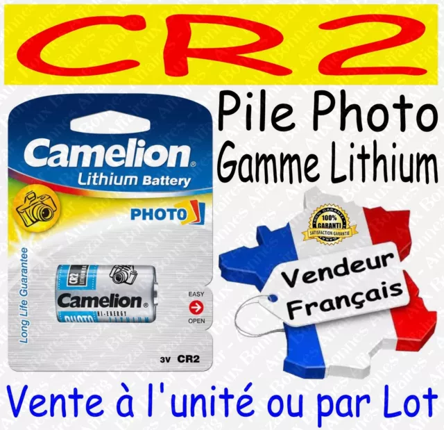 Piles Photo Lithium 3V : CR2 DLCR2 EL1CR2 CR17335 ( vente à l'unité ou par lot )