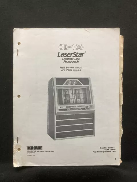 CD-100 LaserStar Compact Disc Jukebox Field Service Manual and Parts Catalog