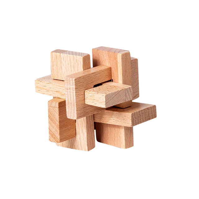 IQ BRAIN TEASER Kong Ming Lock Lu Ban Lock 3D Interlocking Burr Puzzles ...