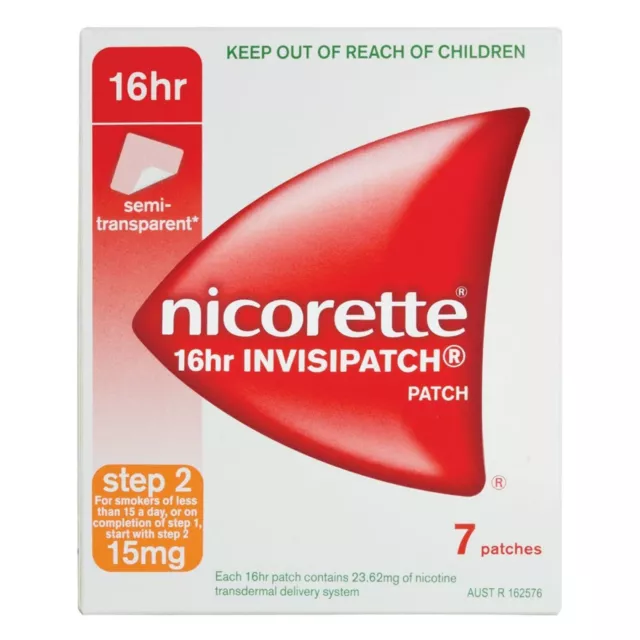 Nicorette Invisipatch 15Mg 7 Quit Smoking 16Hr Step 2 Pack X 16 Hour -