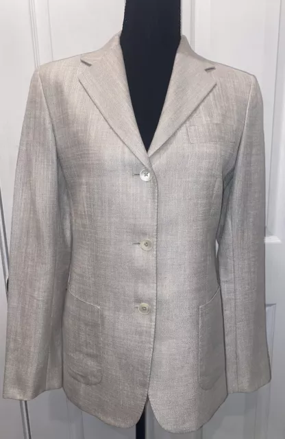 NWOT Belvest Italian Silk & Linen Blazer Jacket Women’s IT42 US 4 6 $1500 Retail