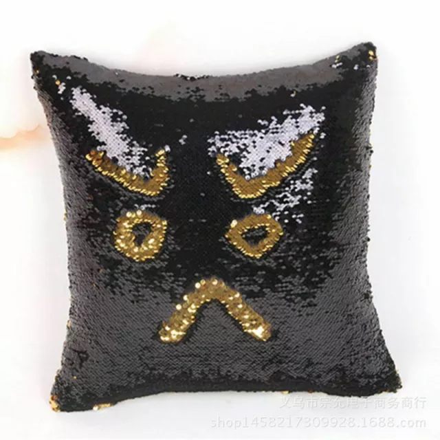 16"Reversible Sequin Glitter Magic Mermaid Pillow Case Cushion Cover Touch