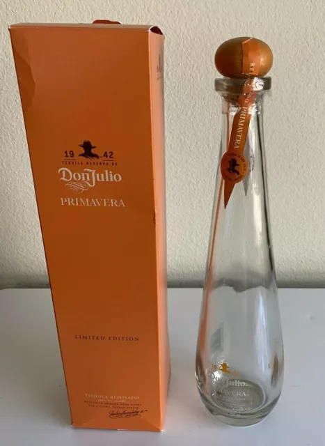 Empty Don Julio 1942 Primavera bottle and box