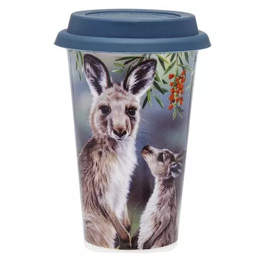 Ashdene Travel Tea Coffee Mug Cup Australian Fauna Kangaroo