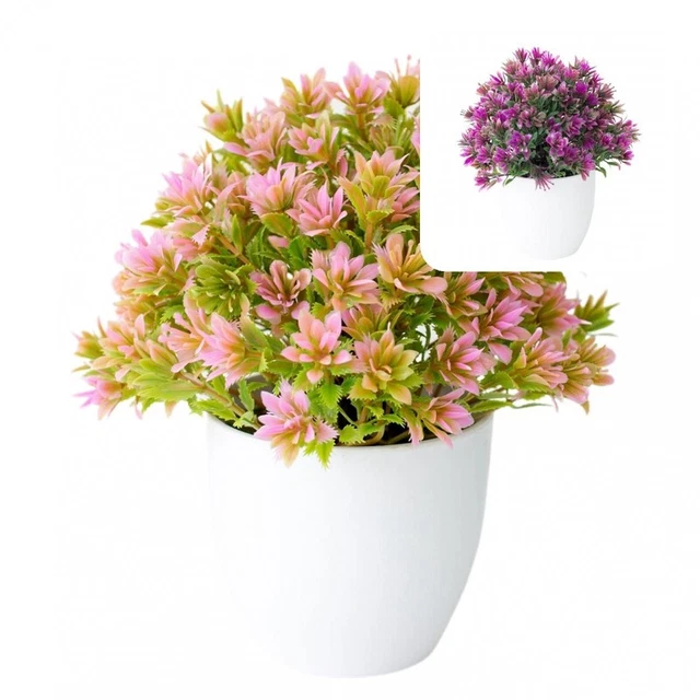 Flor en maceta artificial, flores artificiales simuladas realistas para