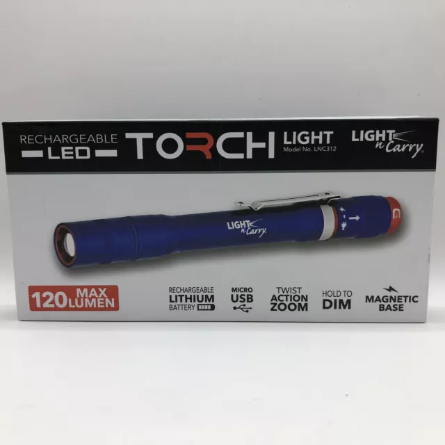 Factory Sealed Clore LNC312  120 Lumen Torch Light/Magnetic Base/Rechargable T3