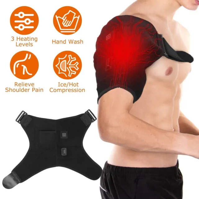 Heated Shoulder Brace Wrap with Battery Portable Electric Wireless