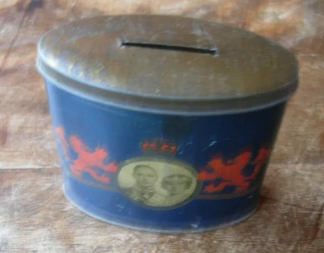 Coronation King George VI 1937 May 12th money tin box piggy bank 2