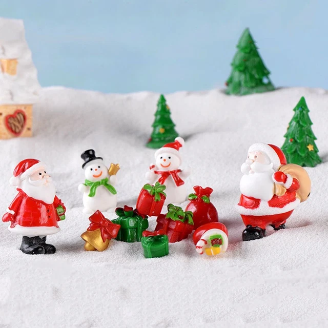 Micro Landschaft Weihnachtsbaum Weihnachtsmann Miniatur Schneemann Weihnachtsfiguren 8