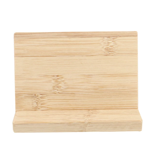 BLANK BAMBOO BOARD Display Office Name Plate Holder Desktop Stand with