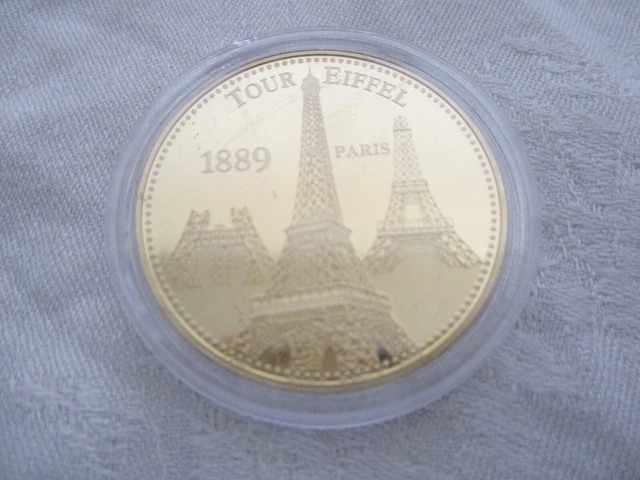 Jeton Souvenir Tour Eiffel - Métal Argenté, Médaille Patrimoine Paris France