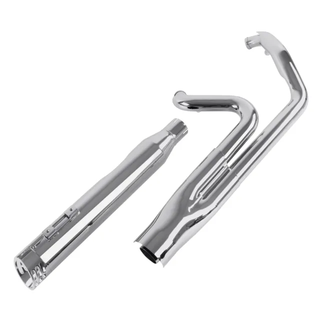 Chrome 2 into 1 Exhaust Pipe 4" Muffler for  Harley 1995-2016 Touring