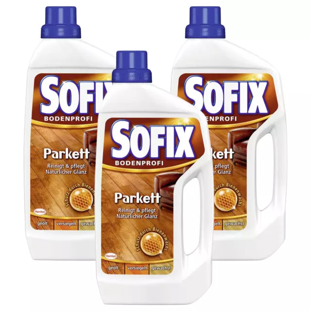 3x SOFIX Bodenprofi Parkett je 1L Bodenreiniger Reinigt&Pflegt Natürlicher Glanz