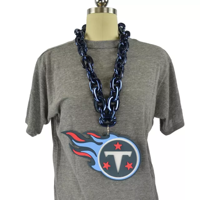 New NFL Tennessee Titans BLUE Fan Chain Necklace Foam Made in USA