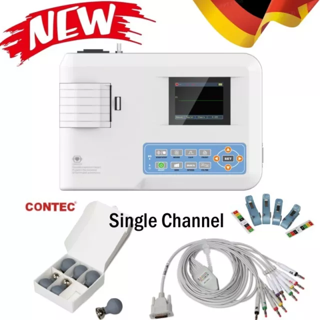 CONTEC ECG100G Einkanaliges 12-Kanal-EKG Recorder Elektrokardiograph CE