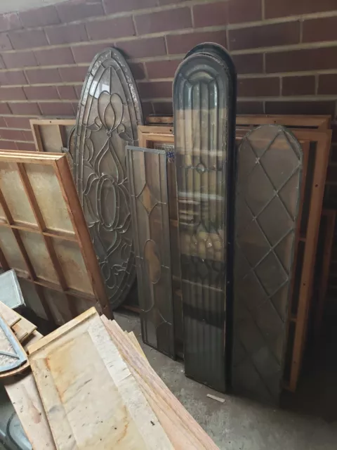 Tempered Leaded double Glass ⅝" inserts, some single pane Glass, 441$ & under
