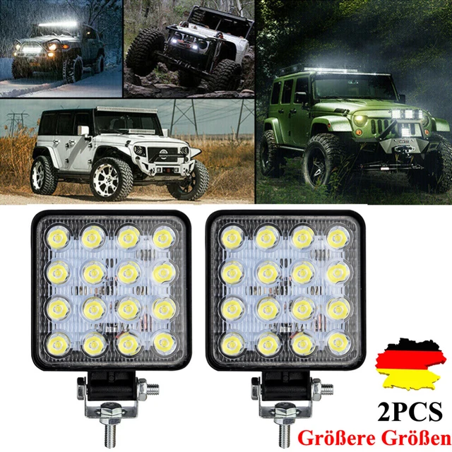 LED Arbeitsscheinwerfer KFZ 2X 48W 12V 24V Auto Strahler Traktor Scheinwerfer