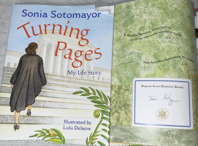 SIGNED U.S. SUPREME COURT JUSTICE Sonia Sotomayor Turning Pages Book HC DJ Auto
