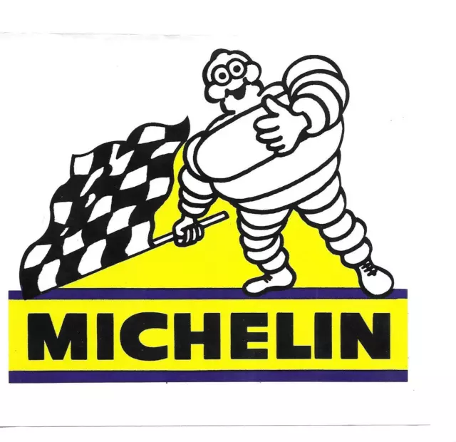 Rare / Autocollant - Michelin : Bibendum Voiture Course Auto Pneu Tyre Stickers