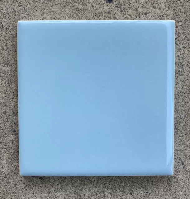 Vintage American Olean 4.25” Pastel Blue Glossy Ceramic Tile *Reclaimed