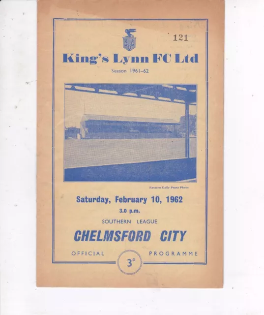 Kings Lynn V Chelmsford City Southern League  10/2/62