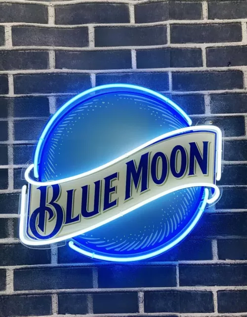 New Blue Moon Beer CA 17"x14" Neon Light Sign Lamp Bar Man Cave Wall Decor