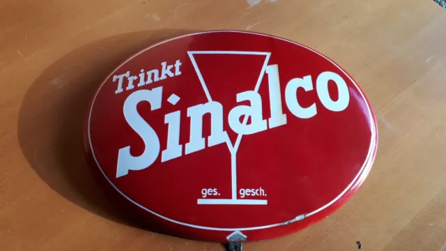 Altes Emailschild Trinkt  Sinalco Orginal 50er Jahre Alte Reklame Blechschild