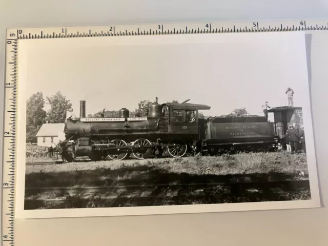 Vintage photo Hoosac Tunnel & Wilmington Railroad loco 21 RRE Excursion