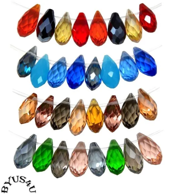 BRIOLETTE TEARDROP BEADS T-HOLE CELESTIAL CRYSTAL® 12x6mmCHOICE OF MIXES 10pc