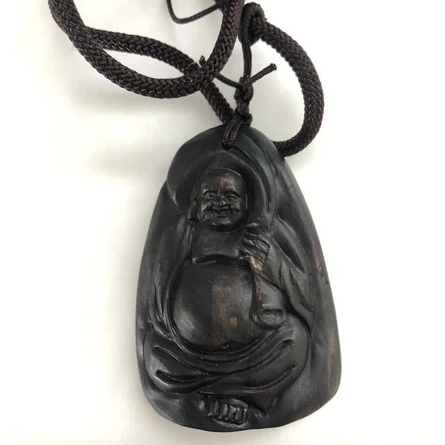 Chinese Antique Hainan Qinan Agarwood Chen Xiang Buddha Necklace海南奇南沉水沉香观音吊坠