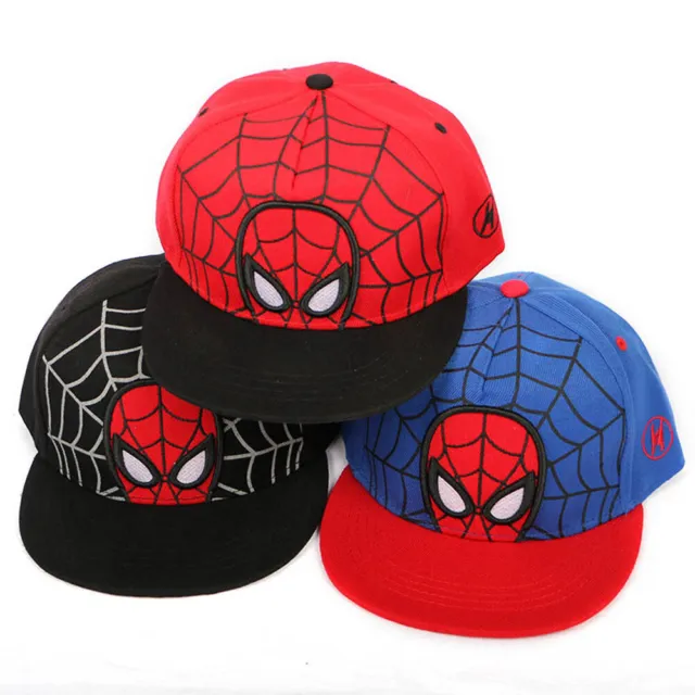 Kids Spider-man Hip Hop Hat Embroidery Baseball Cap Boys Flat Brim Snapback Hats
