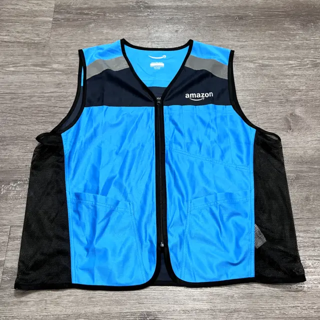 Amazon Prime Vest XL Luly Yang Reflective Vest Safety Delivery Driver Blue
