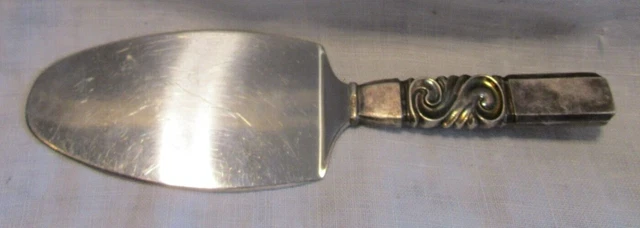 Georg Jensen Pie Cake Tart Server Sterling Handle Vintage Scroll Pattern