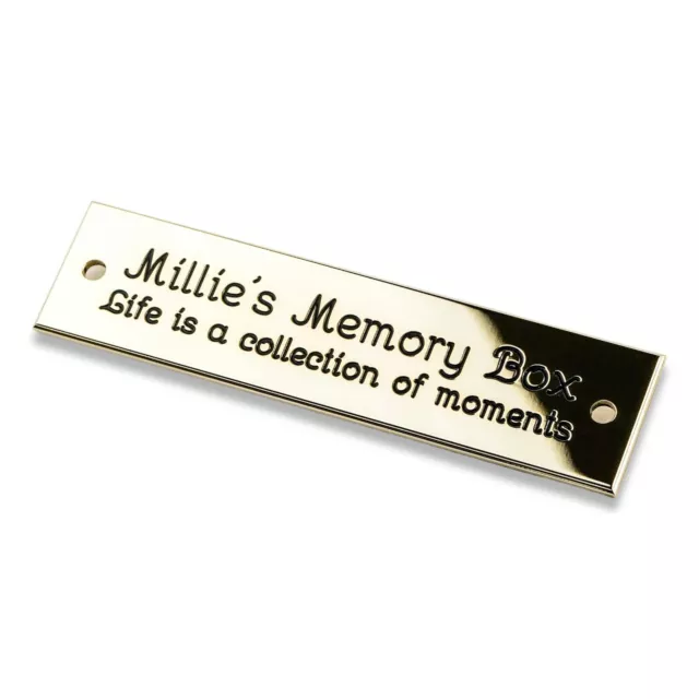 80mm x 20mm Solid Brass Plaque/Name plate. Deep Engraving in Solid Brass