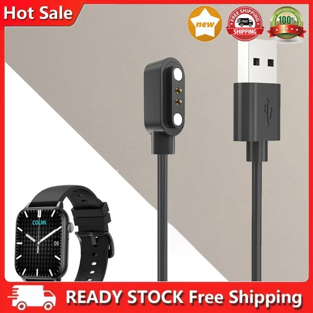 Smart Watch Charger Magnetic 0.6M USB 2 Pin Charging Cord for COLMI C60/C61/ I20
