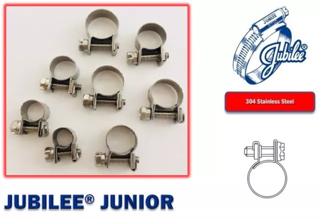 Stainless Steel Jubilee Mini Hose Clip Fuel Line Clamp Diesel Petrol Pipe Clamps